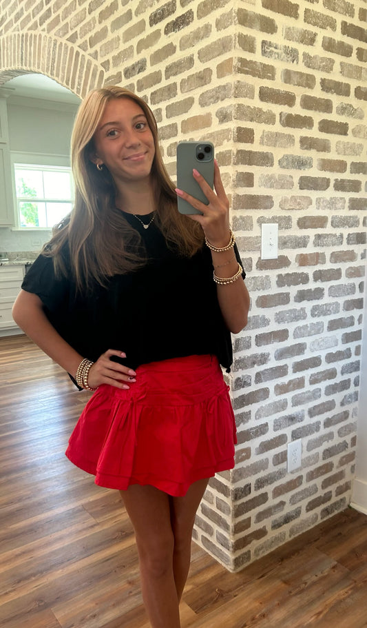 Red Game Day Mini-Skirt