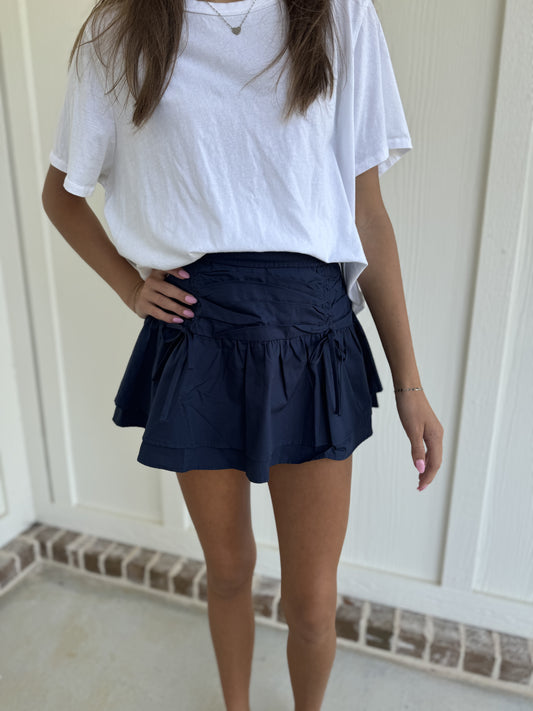 Navy Game Day Mini-Skirt